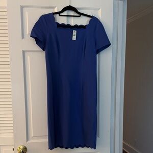 Talbots Blue Scalloped Dress